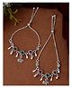 JEWELS NEST - Set of 2 Silver-Plated Artificial Stone Beaded Anklets with Multi-Colored Accents- SILVER