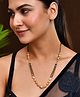 JEWELS NEST- Double Line Black Beaded Mangalsutra with Designer Gold-Toned Pendant- Gold-54 g