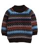 Yellow Apple Knitted Full Raglan Sleeves Striped Pullover Sweater - Brown