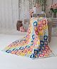 Woonie Handmade Granny Square Floral Blanket - Multi