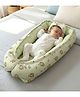 StarAndDaisy Baby nest/Sleeping Bed for New Born boy & Girl Soft and Comfortable Baby Bed with Pillow for 0-12 Months/Foldable & Washable, Oval Baby Bedding Set Cotton Design - Green