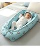 StarAndDaisy Baby nest/Sleeping Bed for New Born boy & Girl Soft and Comfortable Baby Bed with Pillow for 0-12 Months/Foldable & Washable, Oval Baby Bedding Set Cotton Design - Blue