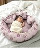 StarAndDaisy Baby nest / Sleeping bed for New Born boy & girl Soft and Comfortable Baby Bed with pillow for 0-12 Months/Foldable & Washable, round baby bedding set Cotton Design -Pink