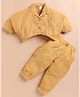 KIDZELLO Cotton Knit Full Sleeves Solid Top & Pant Set - Mustard