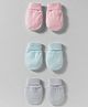 I Bears Interlock Knit Solid Mittens Pack Of 3 - Blue Pink & Grey