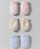I Bears Interlock Knit Solid Mittens Pack Of 3 - Blue Pink & Peach