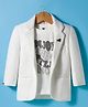 Dapper Dudes Full Sleeves Solid Blazer With Typography Printed Tee - Off White