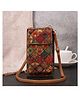 MOMISY Vintage Rangoli Print Mobile Phone Crossbody Bag - Multicolor
