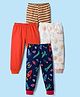 Kidi Wav Pack Of 4 Striped & Space Theme Printed Pajamas - Multi Colour