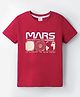 Taeko Single Jersey Knit Half Sleeves T-Shirt With Space Theme Print - Red