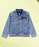 Kiddopanti Denim Woven Full Sleeves Mild Washed Jacket - Light Blue