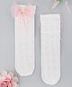 KIDLINGSS Heart Beaded Bow Applique Detailed Socks - White & Pink