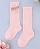 KIDLINGSS Pearl Embellished Bow Applique Detailed Socks - Light Pink