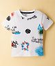 Smarty Boys Knit Half Sleeves T-Shirt With Text Print - White