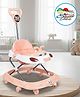 Baby Push Walker with Music & Lights | Toddler Musical Activity Walker with Steering Wheel, Smooth Wheels & Back Support | Baby Walker for Early Walking(Peach)