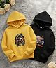 Cutiekins Fleece Knit Pack Of 2 Full Sleeves Rider Printed Light Winter Hoodie - Yellow & Black