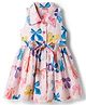 Twetoons Woven Sleeveless Frock With Bow Print - Pink