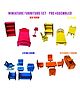 Gyanotoy Wooden Miniature Furniture Set | Pre-Assembled Dollhouse Furniture | 15+ Colorful Pieces for Pretend Play | Kids Room, Kitchen & Living Room Set