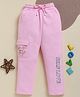 Biskid Cotton Knit Self Love Text Printed Trouser - Pink