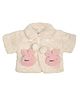 Little Ginnie Fleece Woven Full Sleeves Rabbit Applique Jacket - Cream