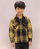 Little Ginnie Flannel Woven Full Sleeves Checked Shirt - Black & Yellow