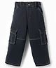 Olio Kids Denim Woven Full Length Solid Jeans With Cargo Pockets - Black