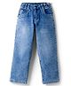 Olio Kids Woven Full Length Washed  Denim Jeans - Light Blue