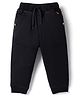 Olio Kids Cotton Woven Full Length Cut N Sew Solid Trouser-Black