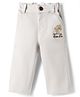 Olio Kids Cotton Woven Full Length Trouser With Embroidery Detailing - White