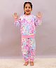 Little Ginnie Fleece Woven Full Sleeves Tie Dye Sweatshirt & Joggers Set - Multi Colour