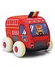 Shooting Star Karma Pull Back Firefighting Truck with Fabric material - Red