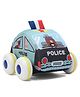 Shooting Star Pull Back Police Toy Car with Fabric Material Animal Print - Blue