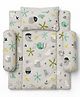 Toddylon Baby Bedding Set Cotton Mattress With Pillows (0-6 Months) Grey