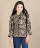 Cutiekins Woven Full Sleeves Animal Printed Top - Gold & Black