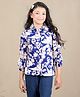 Cutiekins Woven Full Sleeves Floral Printed Top - Blue & White