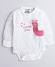 Polka Tots Cotton Woven Full Sleeves No Drama Llama Text Printed Onesie  - White
