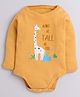 Polka Tots Cotton Knit Full Sleeves Almost As Tall As You Text Printed Onesie  - Yellow