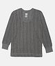 DOLLAR Cotton Blend Knit Full Sleeves Solid Thermal Vest - Charcoal Melange