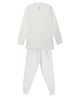 DOLLAR Cotton Blend Knit Full Sleeves Striped Thermal Set - Off White