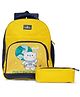 (Mini Explorer-New)- The Clownfish Mini Explorer Series Kids School Bag with Free Pencil Pouch - Yellow Astronaut