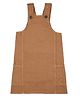 Knit N Knot Denim Woven Sleeveless Solid Pinafore Dress - Brown