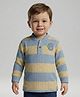 Spool Junior Cotton Knit Full Sleeves Striped 6 Number Patch Detailed Tee - Yellow