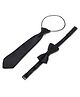 Bhoomi Collection Set Of 2 Solid Bow & Tie - Black