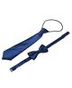 Bhoomi Collection Set Of 2 Solid Bow Tie & Tie - Navy Blue