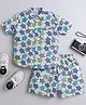 The Magic Wand Cotton Woven Half Sleeves Turtles Printed Coordinating Shirt & Shorts Set - Multi Colour