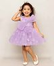 Lagorii Net Woven Sleeveless Floral & Bow Applique Detailed Dress - Lavender
