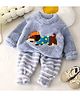 Little Jump Cotton Knit Full Sleeves Dog Patch Detailed Tee & Pants Set - Lavender