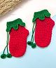 Little Peas Knit Christmas Theme Lace Detailed Crochet Socks - Red & Dark Green