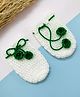 Little Peas Christmas Theme Colour Blocked Floral Applique Detailed Mittens - White