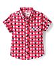 Dew Drops Cotton Woven Half Sleeves Checks Shirt - Red